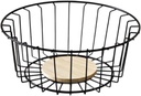 Fruit Basket Bowl Coffee Pod Holder with Wooden Base, 25cmx9.5cm