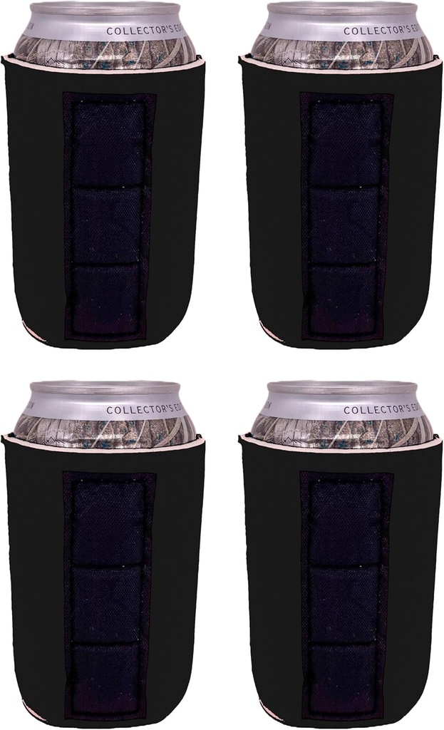 Blank Magnetic Can Coolie (4 Pack Black)