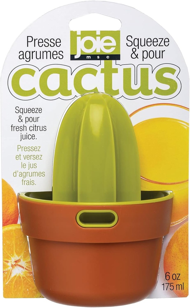 Joie Cactus Squeeze and Pour Juicer, 6oz – Easy-to-Use Citrus Juicer for Fresh Juice, Fun Cactus Design, Durable & Compact for Kitchen or Travel