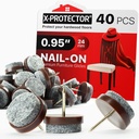 Nail-on Felt Pads X-PROTECTOR 40 PCS - 0.95" Felt Chair Pads - Floor Protectors for Furniture Legs - Best Furniture Sliders for Hardwood Floors (24 mm)!