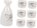 Garneck Traditional Japanese Sake Pot Cups Set Ceramic Sake Bowl for Tea House