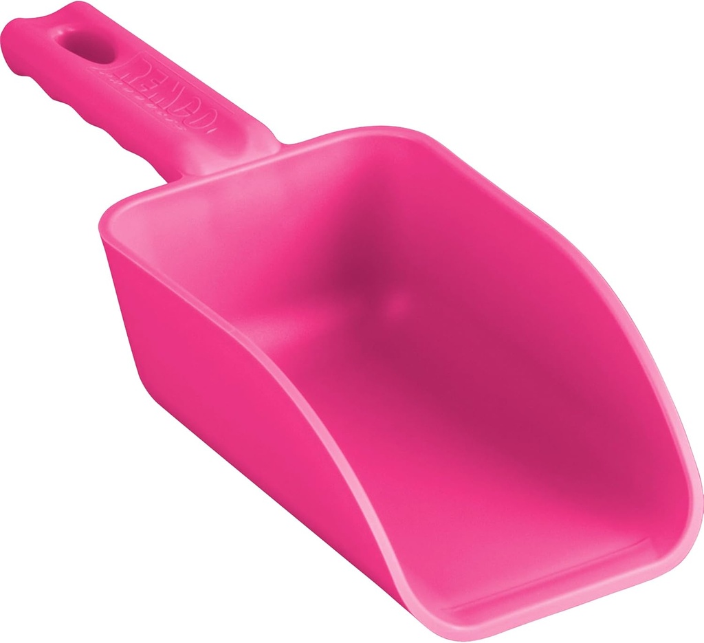 Vikan Remco 63001 Color-Coded Plastic Hand Scoop - BPA-Free Food-Safe Kitchen Utensils, Restaurant and Food Service Supplies, 16 oz, Pink