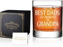 Perfectinsoy Best Dads Get Promoted to Grandpa Whiskey Glasses Gift Box - Pregnancy Announcement, Baby Reveal Gift for Grandpa From Grandchild, Great Gifts for Nephew, Husband, Dad