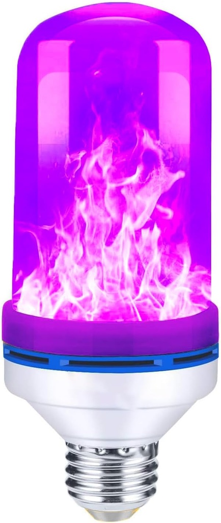 Upgraded LED Purple Flame Light Bulbs, 4-Mode Flickering Light Bulbs with Gravity Sensor, E26 Fire Light Bulb for Porch Party Patio Home Halloween Christmas Indoor Outdoor (Purple, 1)