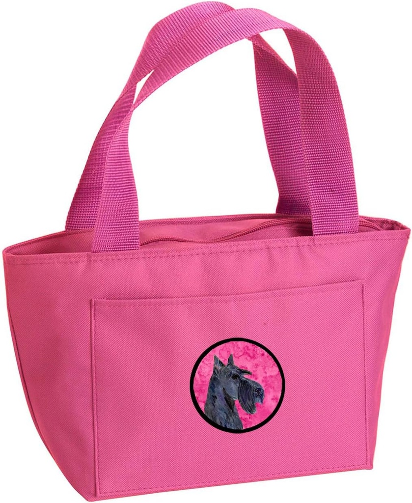 Caroline's Treasures SS4805-PK-8808 Pink Scottish Terrier Lunch Bag Insulated Lunch Box Tote Bag for Women Adult Men, Reusable, Large, Multicolor