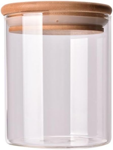 Sealed Glass Storage Jar with Bamboo Lid Food Canister for Loose Tea Coffee Beans and Grain Storage Elegant Glass Container for Kitchen Organization
