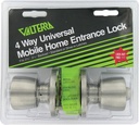 VALTERRA L32CS010 Stainless Steel Mobile Home Entrance Lock - Knob x Knob,Silver