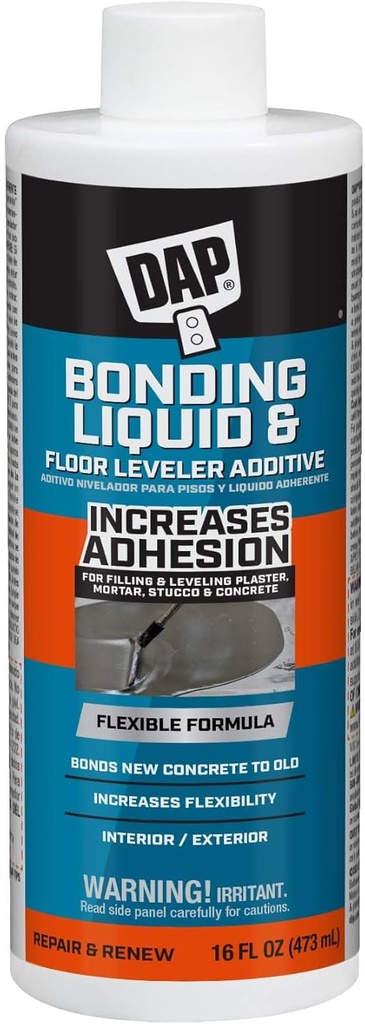 DAP 7079835082 Bonding Liq Floor Lev Additive Raw Building Material, 1 Pint, White