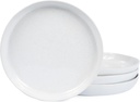 Ceramic Dinner Plates Set - 10 Inch Stoneware Plates, 4pcs Porcelain Plate, Dinnerware Dish set for Kitchen, Microwave Safe, Dishwasher Safe, Scratch Resistant,White