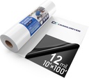 Crawl Space Vapor Barrier - 12 mil (10' x 100'), Heavy Duty Plastic sheeting, Concrete Vapor Barrier Covering for Crawlspace Encapsulation kit, Thick Polyethylene Film, Black and White Panda Film