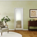Pantry Door, 30"x 80", 1-Lite Frosted Interior Door, Single French Door Slab for Wardrobe & Bedroom, MDF, White Primed