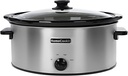 HOMECOOKIN 6 Quart Slow Cooker Oval Manual Pot Food Warmer with 3 Cooking Settings, Stainless Steel