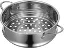 ABOOFAN Stainless Steel Steamer Stackable Steamer Basket Steaming Insert Pans Dumpling Dim Sum Basket Steaming Pot Cookware with Handle for Home Kitchen Cookware Supplies, 17.6X16X5.8CM, Silver