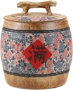 Ceramic Rice jar Household Sealed Barrel with lid Rice Storage Box Rice Bucket Grain Dispenser Food Storage Jar Kitchen and Pantry Storage for Rice Soybeans Corn Flour Oatmeal(7.8 gal, Blue)