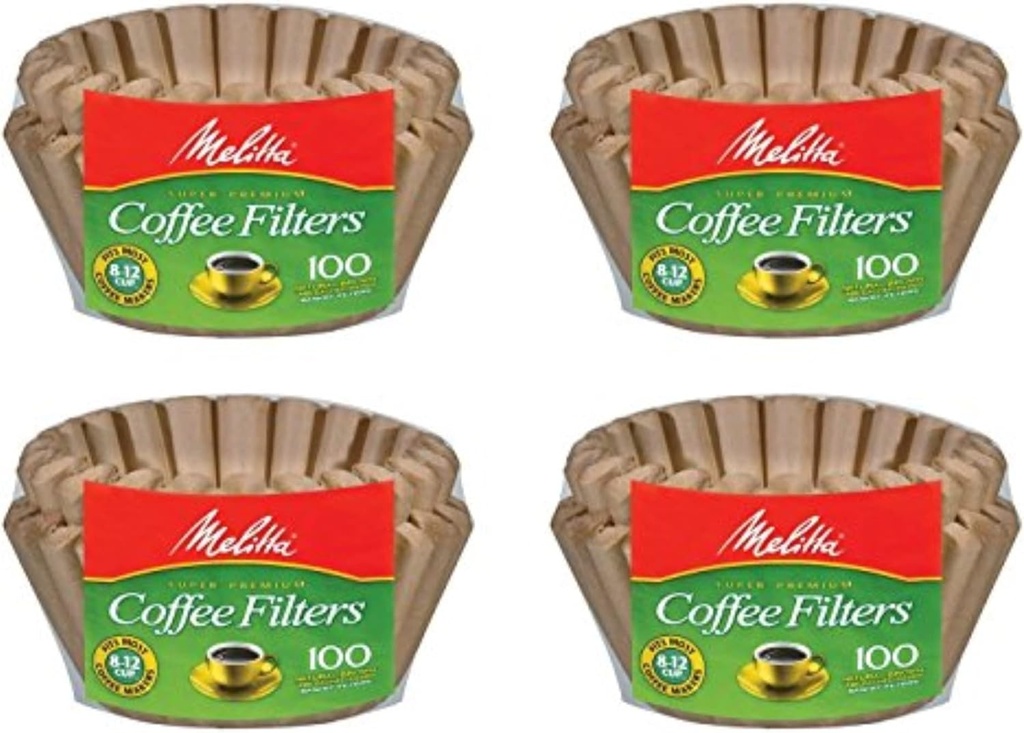 Melitta 8-12 Cup Basket Filter Paper (Natural Brown, 400 Count)