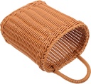 VICASKY Pastoral Style Wall Hanging Basket Multi Function Plastic Storage Organizer for Kitchen and Living Imitation Rattan Flower Holder Decorative and Practical Sundries Container