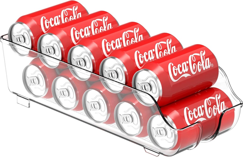 Simple Houseware Soda Can Organizer and Dispenser for Refrigerator / Pantry, Clear