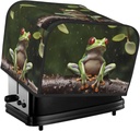 4 Slice Toaster Cover with Two Pockets for Storing knife Super Soft Appliance Cover Peace Tree Frog Dust Cover for Kitchen Small Oven Cover Kitchen Bread Machine Protector Cover