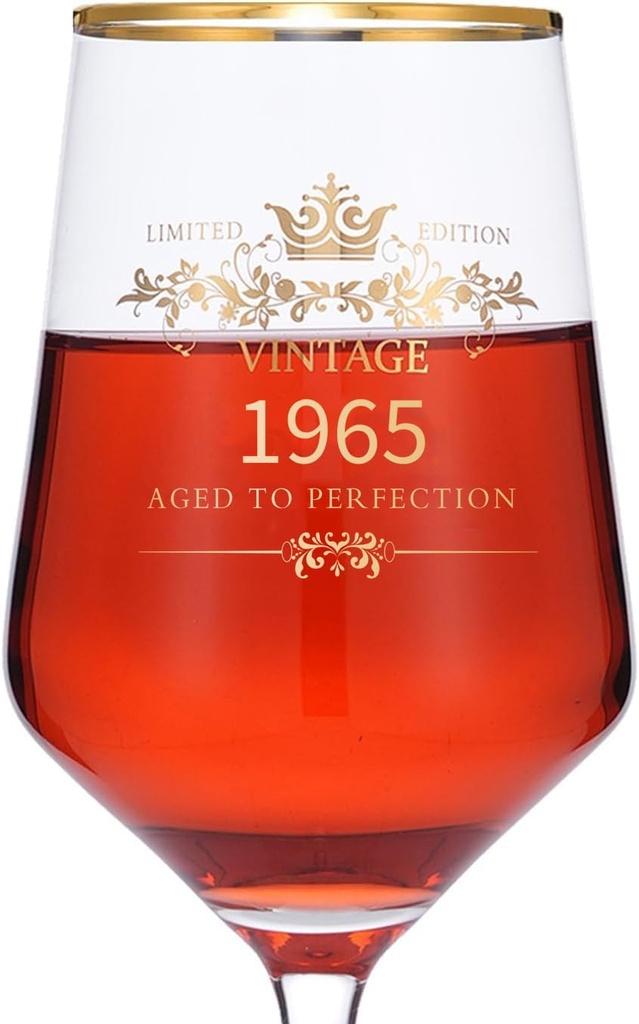 MOMRNTAIL 1965 60 TH Birthday Goblet Gifts, 16OZ Goblet Wine Glass, 60 Year Old Birthday Decorations for Women Men, Funny 60 Bday Gifts Idea for Friends, Sister,Dad, Mom - Turning 60Present