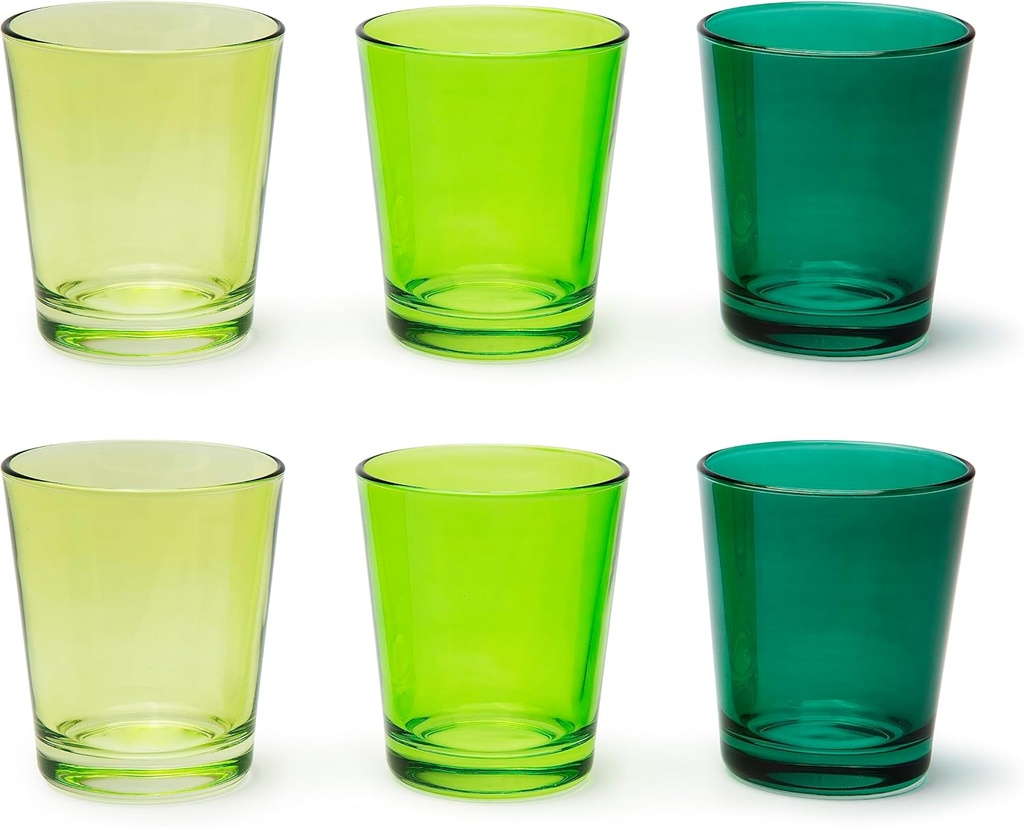 Excelsa Portofino Set 6 Glasses, Green Scale, 30 Cl., Blown Glass