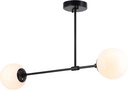 XiNBEi Lighting Semi Flush Light, 2 Light Globe Semi Flush Mount Ceiling Light, Black Bedroom Close to Ceiling Light XB-SF1211-2-MBK-1