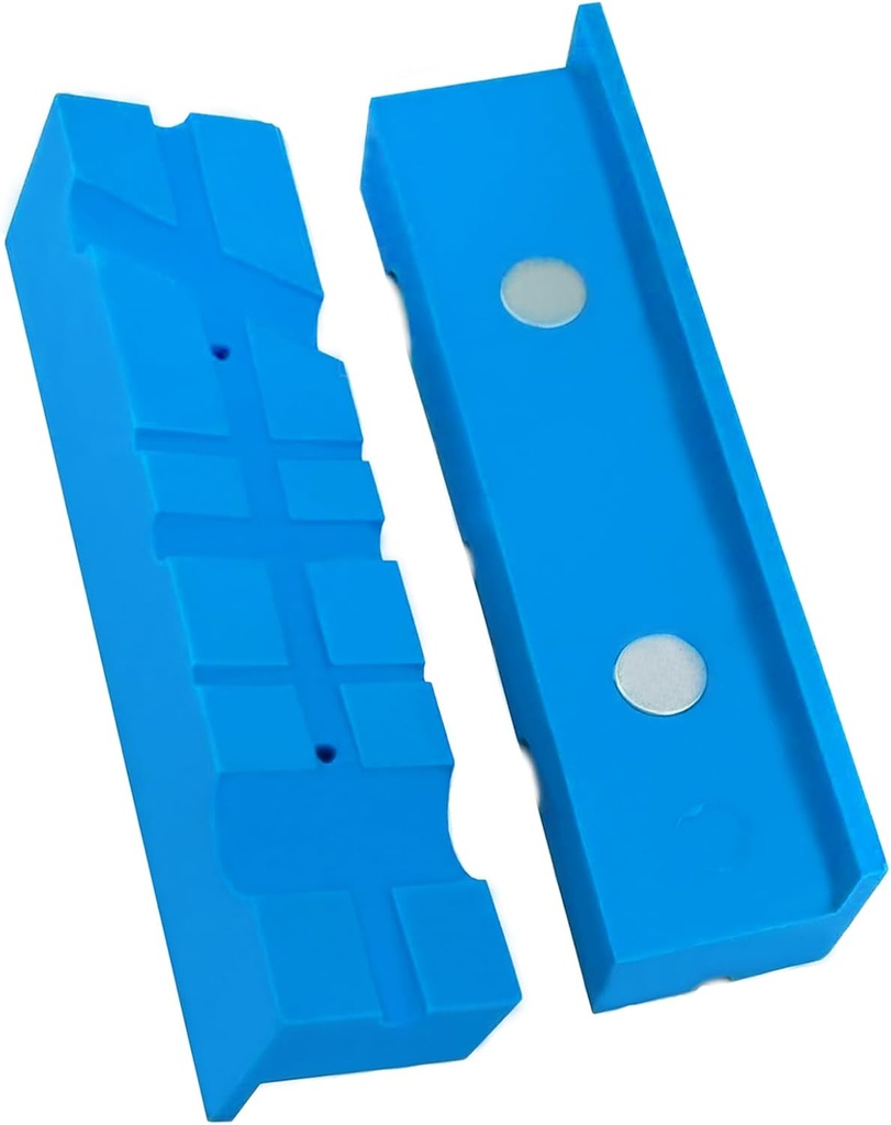 MYTEC 5.5" Vise Jaws, Magnetic Universal Vice Soft Jaws Pads, with Multiple Angle Grooves Design, Multipurpose - Use on any Metal Vise, Used for woodworking, golf, jewelry making, piping (1 pair)