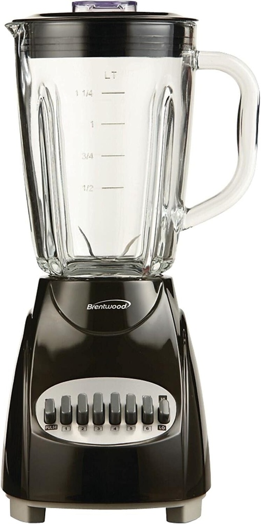Brentwood JB-920B 12-Speed + Pulse Blender with Glass Jar, Black
