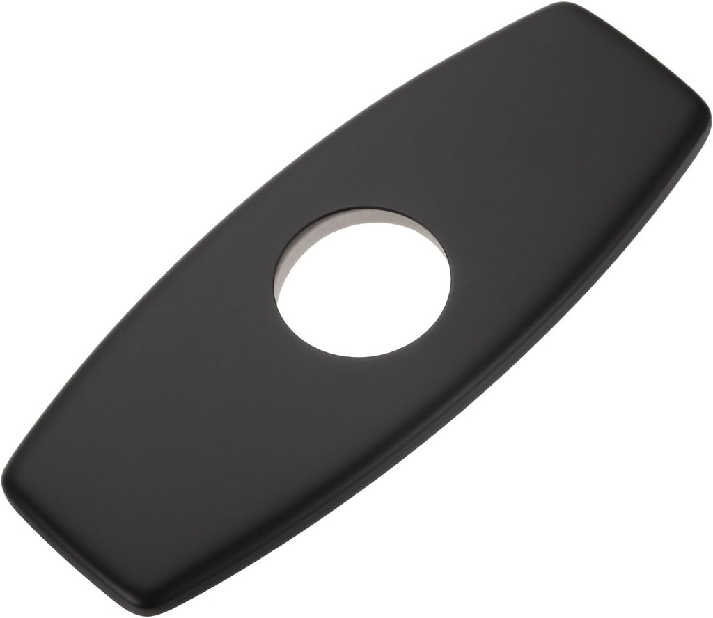 uxcell 6 Inch Hole Cover Deck Plate Escutcheon, Stainless Steel Sink Cover Plate for Bathroom or Kitchen Sink Faucet, Round Black