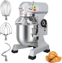 Commercial Food Mixer 15Qt with 3-Speed Adjustment, 600W Commercial Mixer with Timer, Heavy Duty. Commercial Dough Mixer with Stainless Steel Bowl, Suitable for Bakeries and Pizzerias