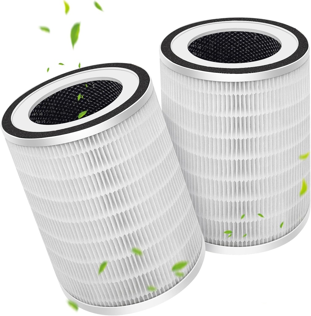 2 Pack True HEPA KILO Filter Replacement for Afloia KILO, KILOPLUS, KILOPRO, MIRO, MIRO PRO, MORENTO MR-Kilo, Kalo Air Purifier, 360° 3-Stage Filtration for Bedroom Large Room Odor Dust Pollen Smoke