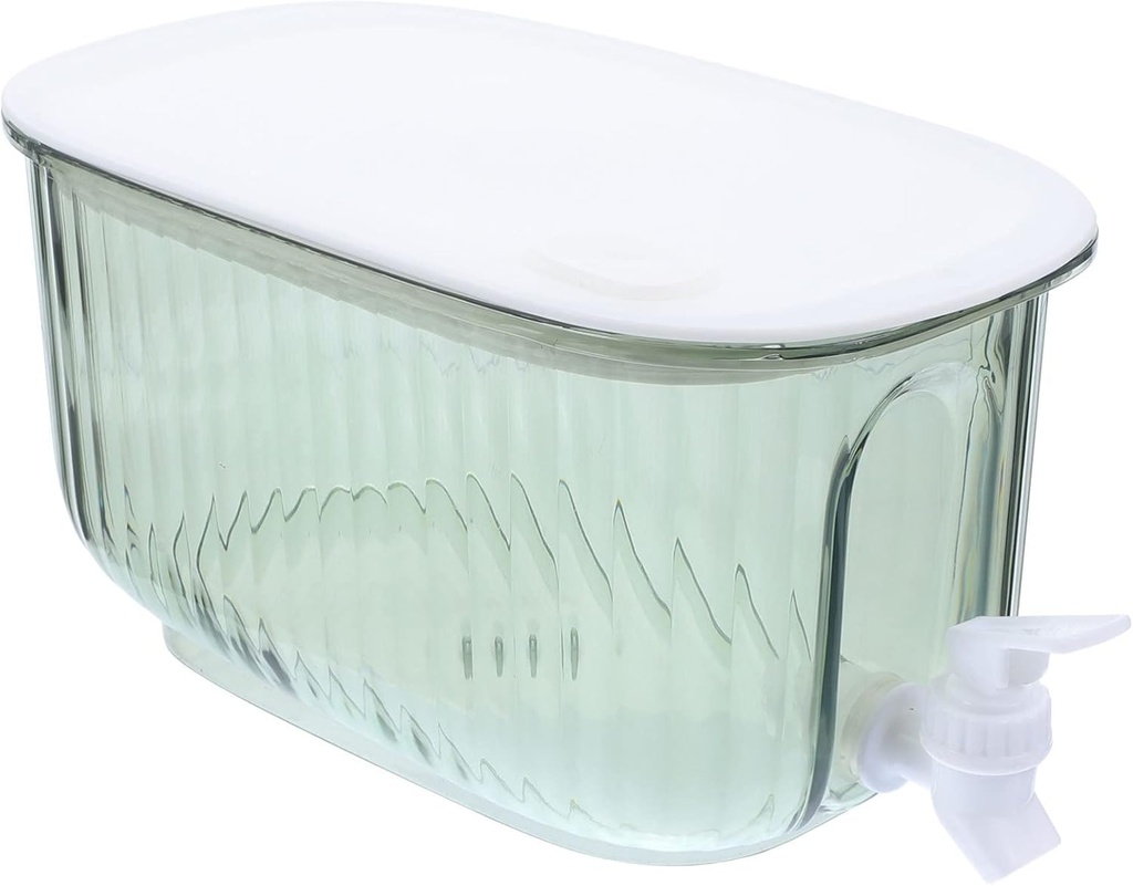 Drink Dispenser for Fridge Beverage Dispenser Jug Iced Juice Lemonade Dispenser with Leak-Proof Spigot for Iced Tea, Lemonade, Fridge, Bar, Party, Lock Lid