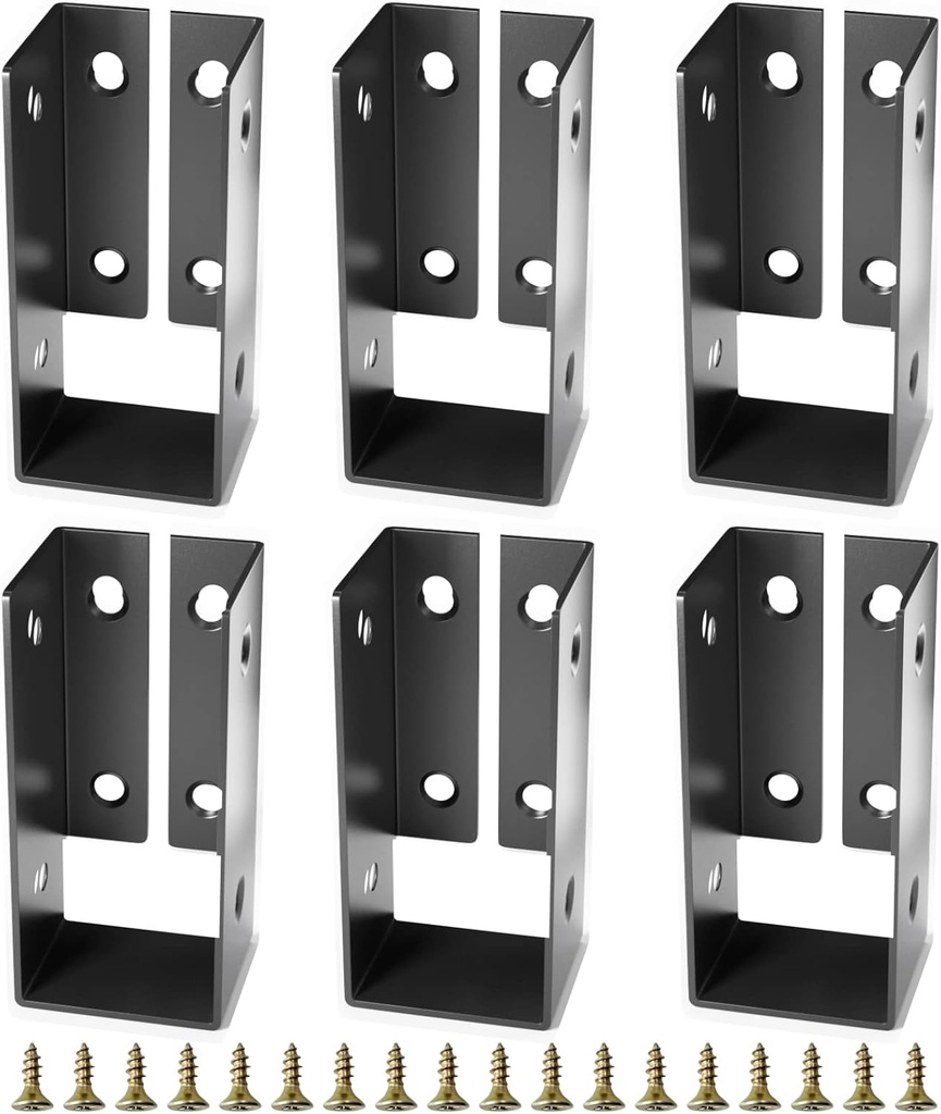 6 Pcs Concealed Joist Hanger 2x4'' Outdoor Concealed-Flange Light Joist Brackets Concealed Face Mount Joist Hanger Fit Standard 2x4 Wood Beam Fence (Actual: 1.5 x3.5)