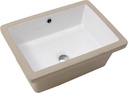 Logmey 17 Inch Undermount Bathroom Sink 17"x12" Vessel Sinks White Rectangular Porcelain Ceramic Lavatory Under Counter Vanity Sink Single Bowl Basin Bathroom sinks