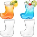 Youeon 12oz Boot Shaped Drinking Glasses Set of 4, Novelty Cowboy Beer Glasses, Fun Cocktail Juice Cups for Hot & Cold Drinks, Party, Bar, Oktoberfest, Western Theme Decor