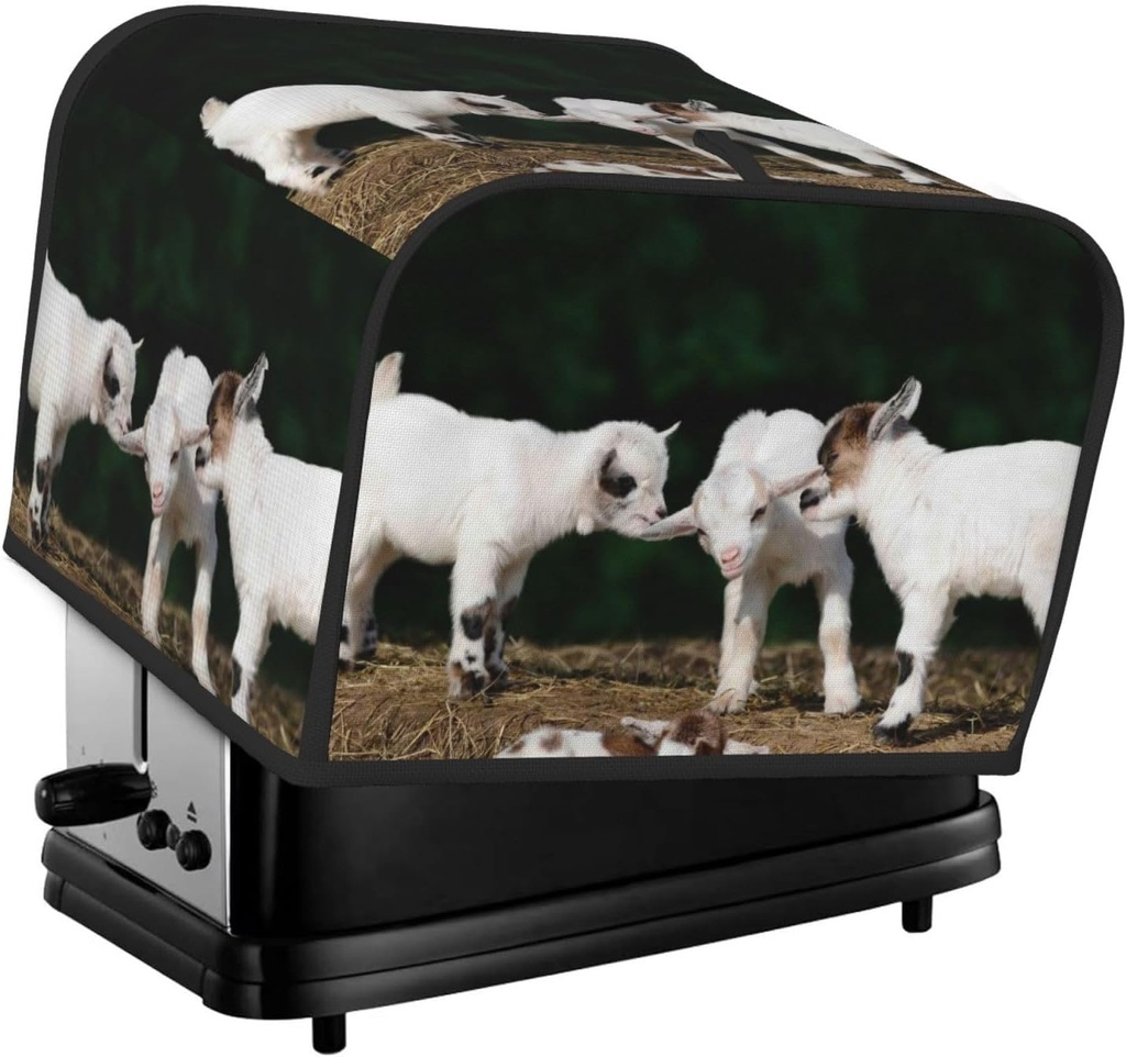 Oven Cover Kitchen Bread Machine Protector,4 Slice Toaster Cover For Home,Fingerprint Coaster Cover,Kitchen Small Appliance,Cute Goat Baby