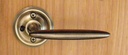 FPL Alexandria Privacy Door Lever Set for Bedroom and Bathroom Doors, 2-3/8" Backset, Antique Brass Finish