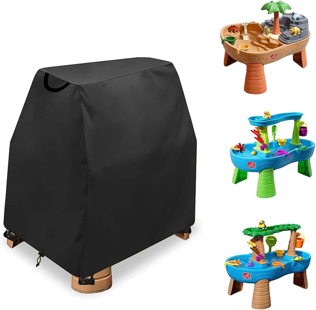 AKEfit Kids Water Table Cover Fits Rain Showers Splash Pond Water Table for Toddlers, Waterproof Dustproof Outdoor Toys Cover-Cover Only, Black