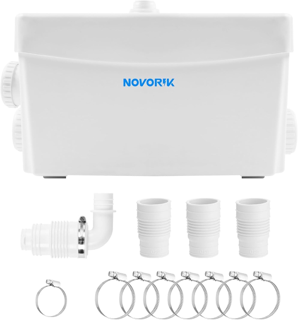 400W Macerator Pump for Basement Upflush Toilet, Sink, Shower, Bathtub - Macerating Sewerage Sump System for Kitchen