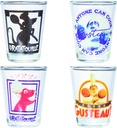 Silver Buffalo Disney Pixar Ratatouille Featuring Remy and Auguste Gusteau 4 Pack Mini Glass Set, 1.5 Ounces