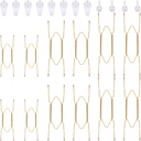 Hotop 12 Pieces Plate Hangers for Wall 6/8/10 Inch Stainless Steel Wire Invisible Plate Hangers Heavy Duty Display Holders with 12 Pieces Hooks for Wall Decorative(Gold)