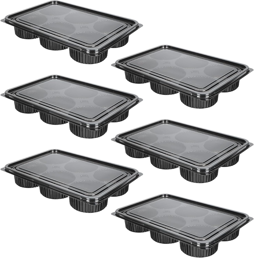 6pcs -yolk Puff Base Trays Moon Cake Boxes Lid Bakery Supplies Pastry Containers for Easy Storage and Display for Packing Desserts and Baked Goods