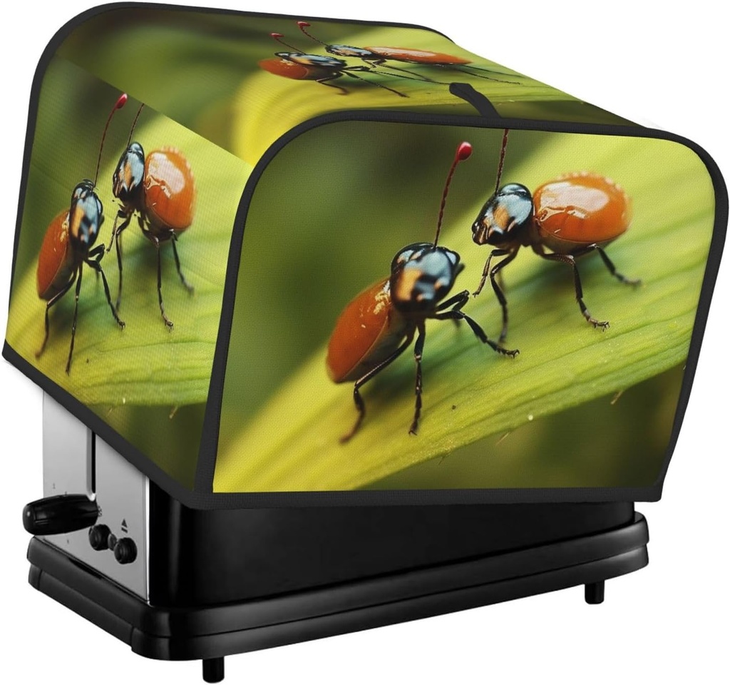 4 Slice Toaster Covers Bread Machine Cover Quilted Dustproof Fingerprint Protectors Small Washable Appliance Cover Insects Love Bread Maker Dust Protection Universal Size