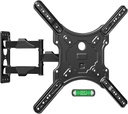 ELIVED TV Wall Mount for Most 26-60 Inch TVs, Swivel and Tilt Full Motion TV Mount with Single Stud Perfect Center Design, Wall Mount Bracket Max VESA 400x400mm, Corner Mount Holds up to 77 lbs.