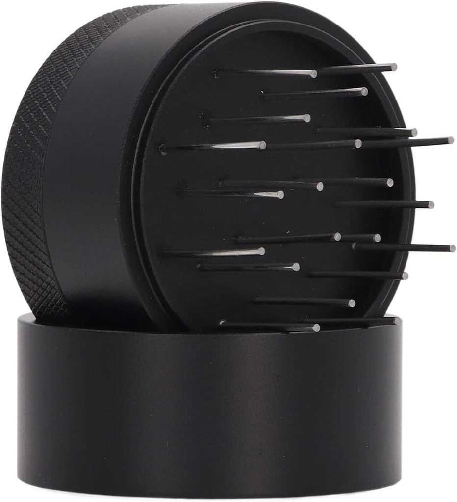 Espresso Distribution Tools, Depth Adjustable Espresso Coffee Stirrer with Stainless Steel Needle, Portable Espresso Distributor with Base for Home Office, Coffee Lovers (53MM)