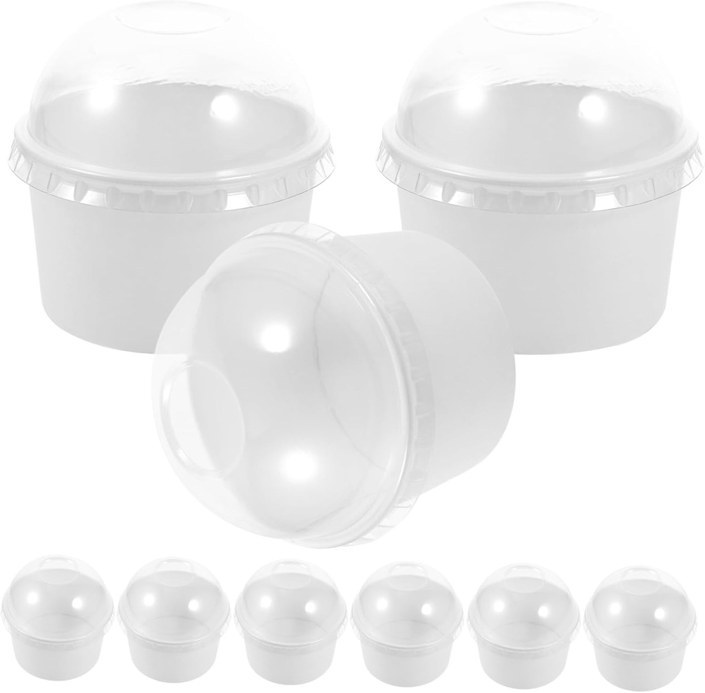 Cabilock Yogurt Parfait Cups with Lid 50 Set Ice Cream Container Dessert Bowl for Parties Paper for Ice Cream Snacks and Desserts