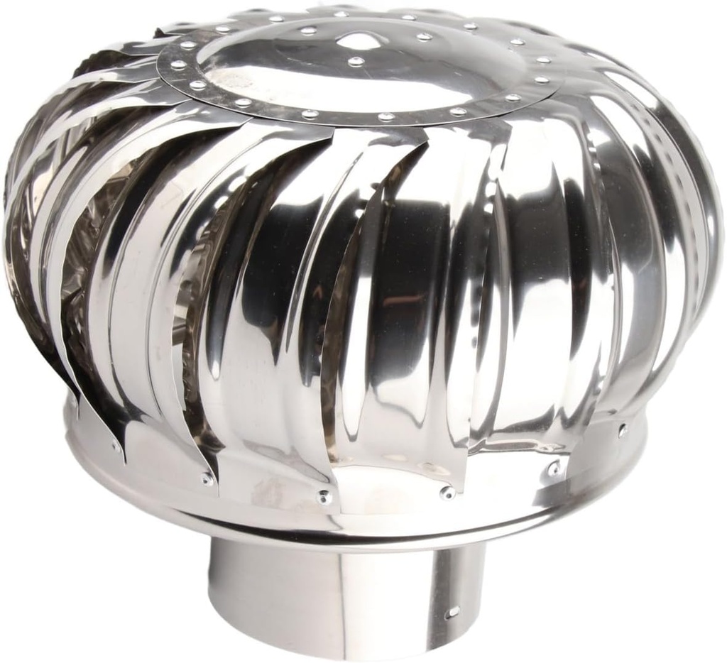 Roof Ventilator, Automatic Silent Stainless Steel Pipefit Roof Ventilating Fan Wind Turbines Air Vent Attic Ventilator