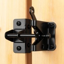 Self-Locking Gate Latch for Wooden Fence Gate Heavy Duty, Post Mount Automatic Gravity Lever Gate Fence Door Latches for Wooden Fence Secure Pool Garden Shed, Black, 2 Pcs