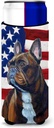 USA American Flag with French Bulldog Ultra Beverage Insulators for slim cans