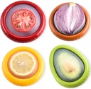 Set of 4 Reusable Fresh Pods – Anti-Oxidation Silicone Food Savers for Avocado, Onion, Tomato, Lemon & Garlic | BPA-Free Airtight Vegetable & Fruit Storage Containers for Fridge