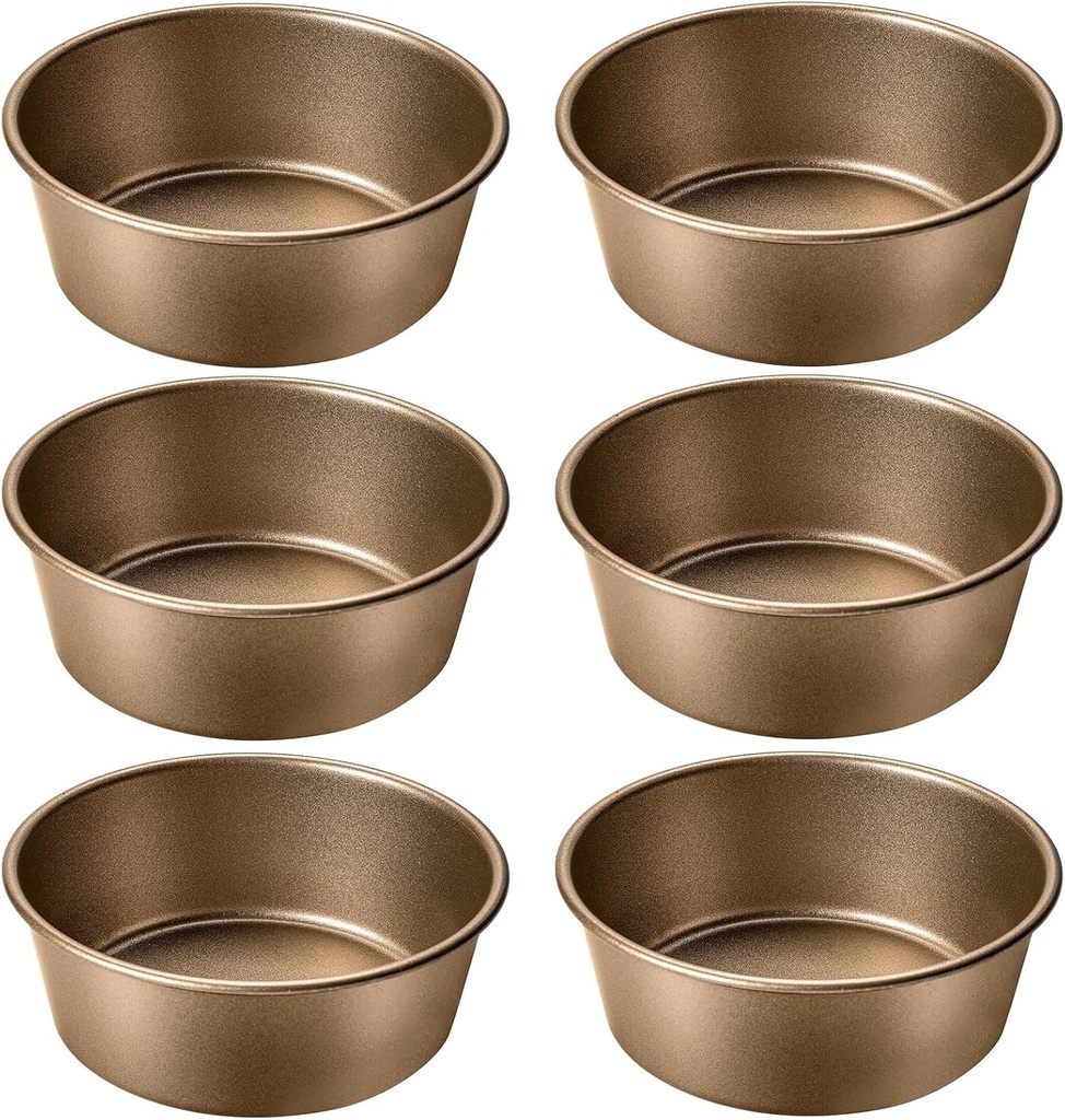 Air Fryer Jumbo Muffin Pan, Egg Cupcake Pan 4 Inch Air Fryer Hamburger Bun Mold, 6 Pack Non-Stick Egg Baking Pan Individual Pazookie Mini Cake Pans for Baking